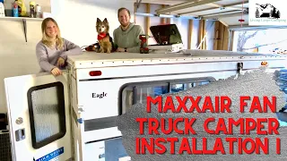 Four Wheel Camper MAXXAIR FAN Install - Resealing Roof with Flex Seal! DIY Renovations Part 5!