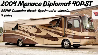 2004 Monaco Diplomat 40PST A Class 330HP Cummins Diesel Pusher from Porter’s RV Sales - $72,900