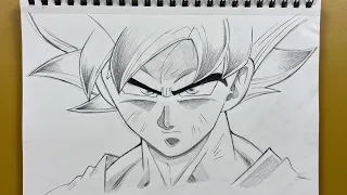 How to draw goku ultra instinct || step-by-step | Easy to draw