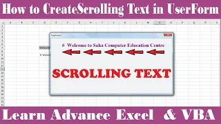 #254-Learn VBA: How to Create Scrolling Text in UserForm in Excel (2022)
