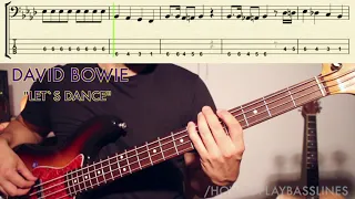 DAVID BOWIE - "LET`S DANCE" bass cover I How to play // 🤩EASY🤩 with tabs + notation!