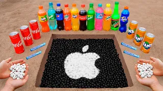 Apple Logo in the Hole with Orbeez, Coca Cola, Mentos & Popular Sodas