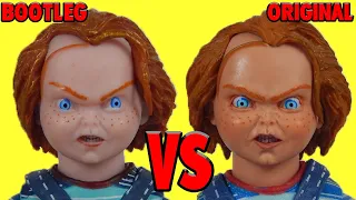 NECA CHUCKY ORIGINAL VS PIRATA;  Comparación figura ULTIMATE contra copia BOOTLEG HECHO EN CHINA