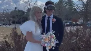 Groom Wears Apple Vision Pro Goggles to Wedding