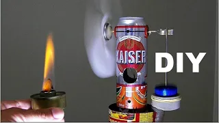 Lacked electricity and is it hot? Make a home fan without electricity! Stirling engine TUTORIAL.