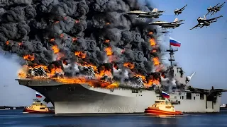 13 Minutes Ago! A Russian aircraft carrier carrying 84 secret fighter jets was destroyed by Ukraine