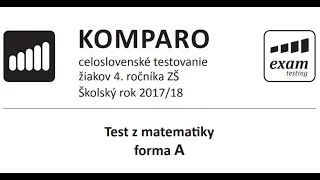 KOMPARO - Matematika 4. ročník (školský rok 2017/18)