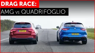 DRAG RACE! Mercedes-AMG GLC 63S vs Alfa Romeo Stelvio Quadrifoglio w/ Tiff Needell