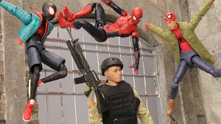 SPIDER MAN Prison Break by Secret Escape Tunnel in Spider-verse | Figure Stop Motion