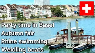 Rhine swimming, Weidling boats and autumn fair in Basel, Switzerland - Basel Part 2