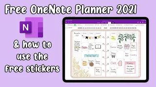 Free OneNote Digital Planner 2021 & OneNote Stickers