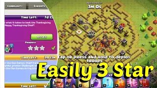 ThanksGiving Challenge 3 Star strategy | COC