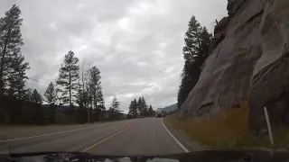 Driving Through The Rocky Mountains on U.S. 2 in Montana