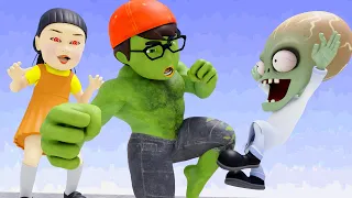 NickHulk vs Zombie Fake Rescue Doll Squid Game - Scary Teacher 3D Nick Love Tani Animation