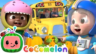 Wheels on the Bus to the Halloween Pumpkin Patch | CoComelon Songs for Kids & Nursery Rhymes