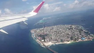Maldives Male city view from flight