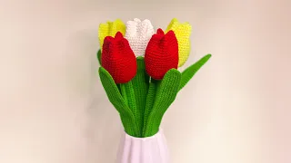 🌷 TULIPANES A CROCHET 🌷 - Paso a Paso