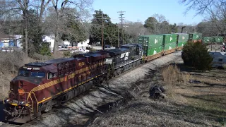 Norfolk Southern NS 213 with Pennsylvanaia Heritage unit 8102 leading in Spartanburg SC