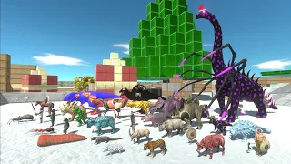 Escape from ALIEN BRACHIOSAURUS SANTA - Escape from Monster - Animal Revolt Battle Simulator