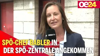 SPÖ-Chef Babler in der SPÖ-Zentrale angekommen