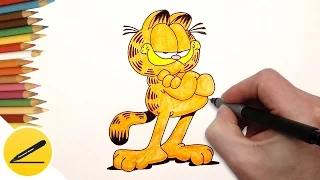 How to Draw a Cat Garfield Step by Step - Cartoon Characters