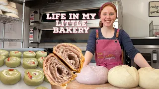 Life in my little bakery- matcha strawberry buns & lavender honey croissants