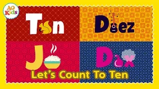 Let's Count to Ten in 4 Different Languages! (Kid's Song) | English, Spanish, Japanese & French