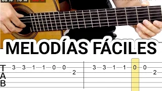 Top Easy guitar melodies for learning to play the guitar