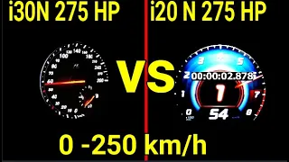 Hyundai i20N 204 HP VS Hyundai i30 N 275 HP Acceleration Sound 0-250 |100-200 km/h