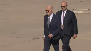 President Biden lands at Moffett Field for start of two-day campaign trip