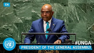 🇺🇳 President of the General Assembly Addresses General Debate, 76th Session | #UNGA (English)