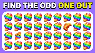 Find the ODD One Out 🍔🥐 -Odd Emoji Challange | Easy, Medium and Hard Levels #26