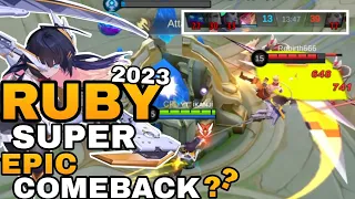 RUBY BEST BUILD 2023 | RUBY GAMEPLAY | SUPER EPIC COMEBACK!!! | ikanji | MOBILE LEGENDS