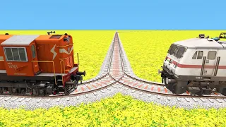 IMPOSSIBLE DIVIDING RAILROAD CROSSING🔺Train Simulator | Funny Train Gameplay | TrainsFun