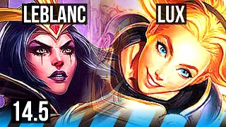 LEBLANC vs LUX (MID) | 8/0/2, Legendary, 300+ games | BR Master | 14.5