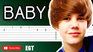 Justin Bieber - Baby (EASY Guitar Tutorial) - Melody- Learn How To Play Guitar + TAB