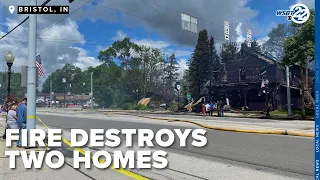 Fire burns one of Indiana city's oldest buildings to the ground