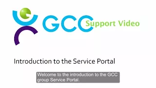 GCC Support Service Portal Introduction