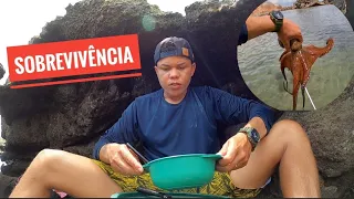 SOBREVIVI PESCANDO E COMENDO DEBAIXO DE UMA CAVERNA! ( SOBREVIVÊNCIA )