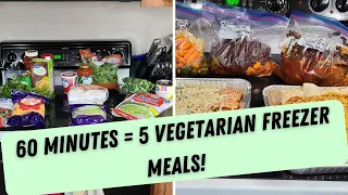 5 EASY VEGETARIAN FREEZER MEALS- IN 60 MINUTES!