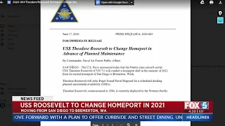 USS Theodore Roosevelt To Change Homeport