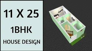11x25 House Design ll 30 गज में घर का नक्शा ll 11x25 Ghar Ka Naksha ll 275 Sqft House Plan