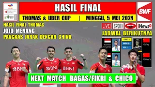 Hasil Final Thomas Uber Cup 2024 Hari Ini ~ JOJO Menang Sumbang Poin Pertama Final Thomas Cup 2024