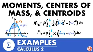 Moments, Centers of Mass, & Centroids Examples | Calculus 2 - JK Math