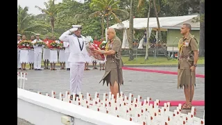 Fijian President HE Major-General (Ret'd) Jioji Konusi Konrote officiates the Remembrance Day