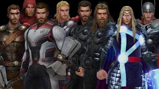 MFF | Thor All Skills Powers and Uniforms in Marvel Future Fight including cosmic thor | ⚡⚡