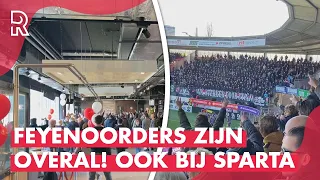 OPMERKELIJK: FEYENOORD-supporters vieren feest OP en IN HET KASTEEL van SPARTA