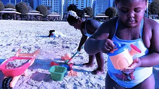 Fun day on the Beach Playing with Sand and Other Kids Toys | Kids Aryana Show