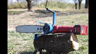 smerigliatrice motosega fai da te (homemade angle grinder chain saw)