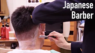 🇯🇵 ASMR / Straight razor face shaving by an Japanese Young barber / No Talking 🇯🇵